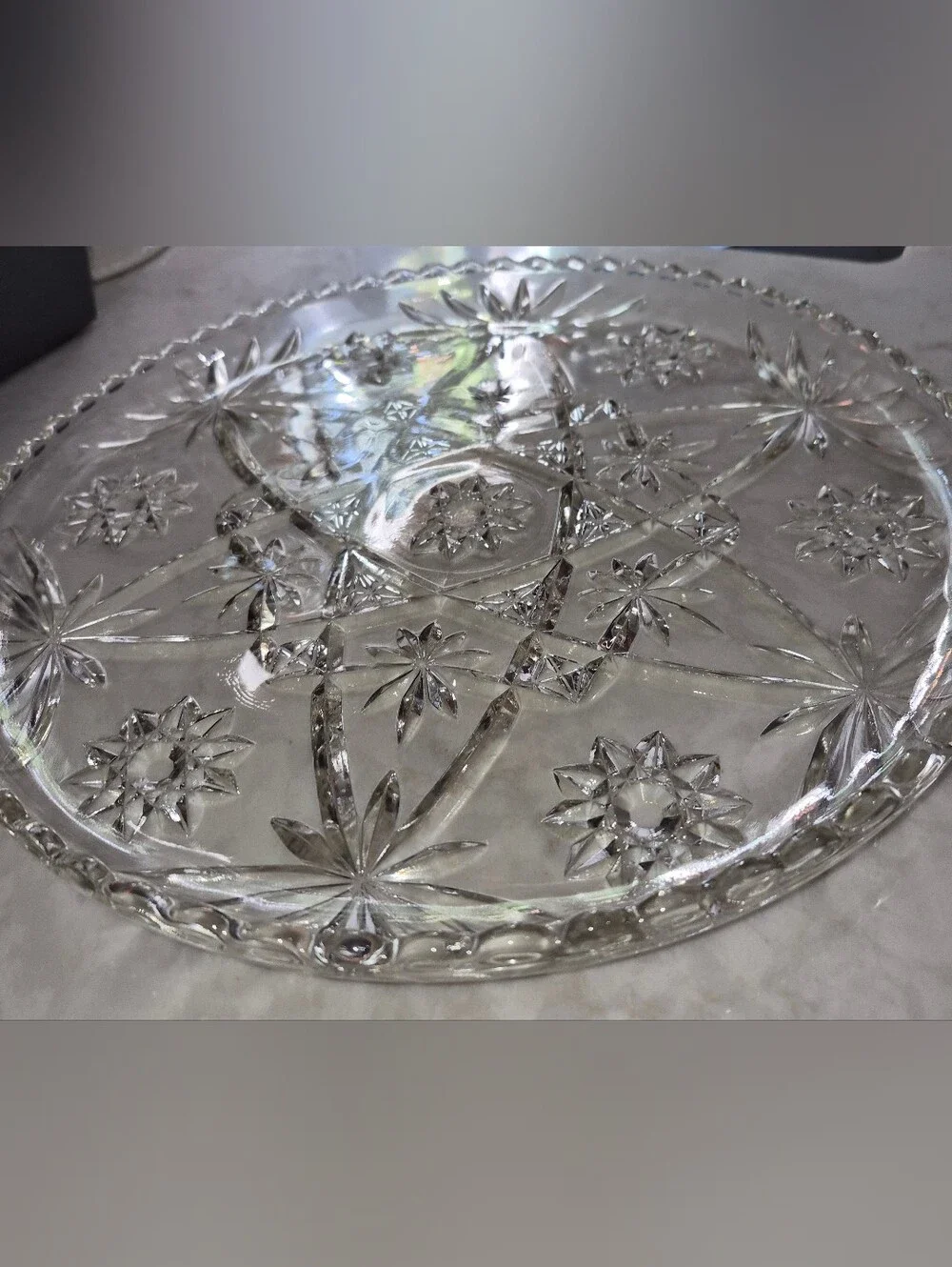Vintage Anchor Hocking Early American Prescut (EAPC) clear glass Plate/Tray,1960